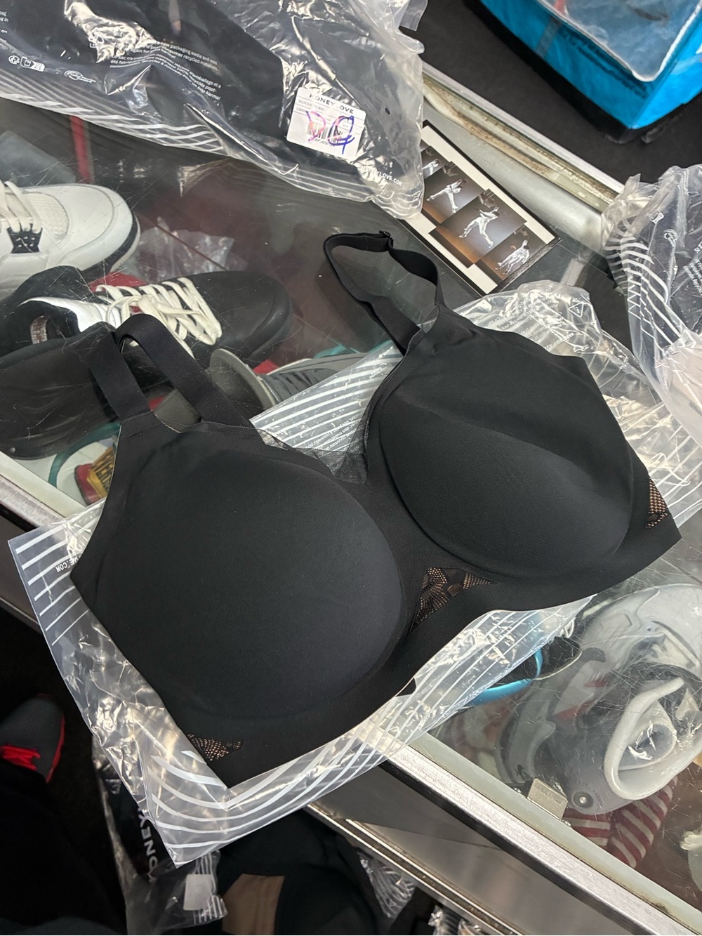 Women’s Honeylove Lace Crossover Bra New SZ 3X+ Black Tan NWT